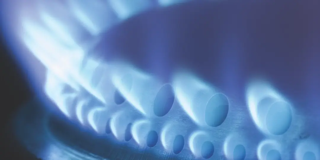 close up of a gas flame on a stove